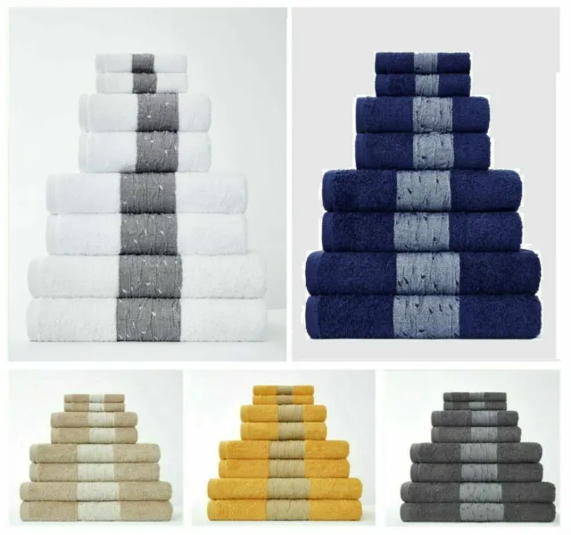 2pk Bainsford Egyptian Cotton Super Soft Absorbent Hand Bath Towels Bath Sheets