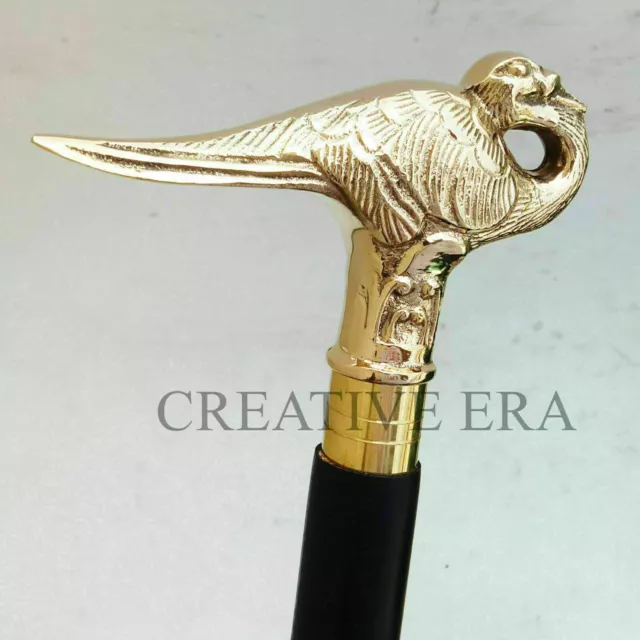 Classic Vintage Walking Cane Stick Bird Brass Handle Victorian Style Antique New