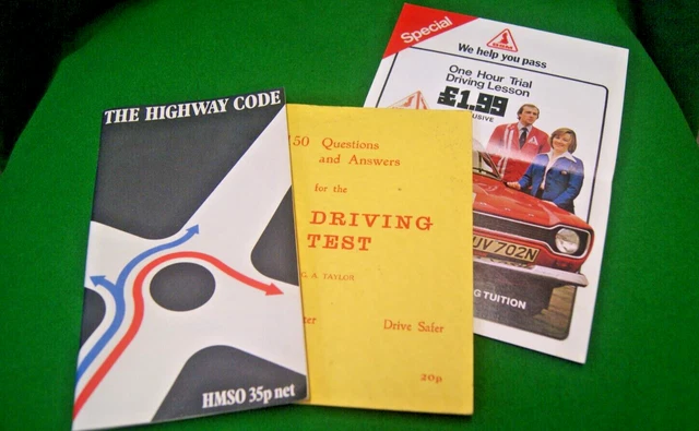 First Highway Code THE HIGHWAY CODE 1972 edition, 150 Driving Test Q & A 1976 & BSM ...