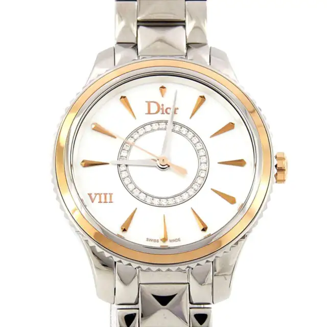 Christian Dior VIII CD152110 SS/PG Quartz Ladies Watch Pre-Owned [b0902]
