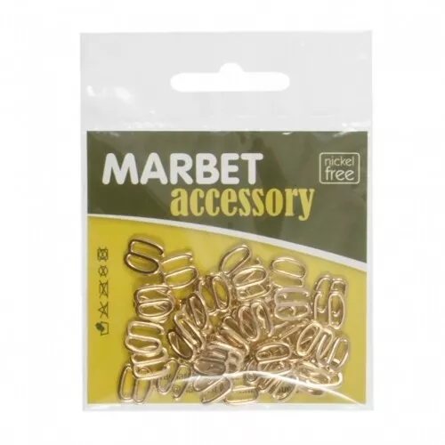 Marbet 12mm Metal Lingerie Hooks Gold - per pack of 40