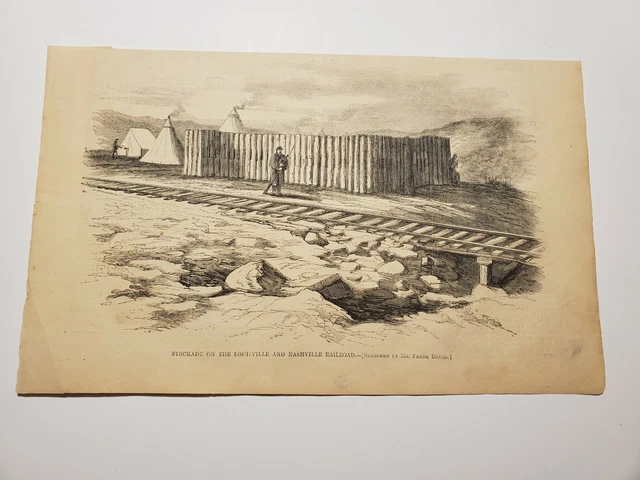 Stockade on the Louisville and Nashville Railroad c. 1863 Engraving