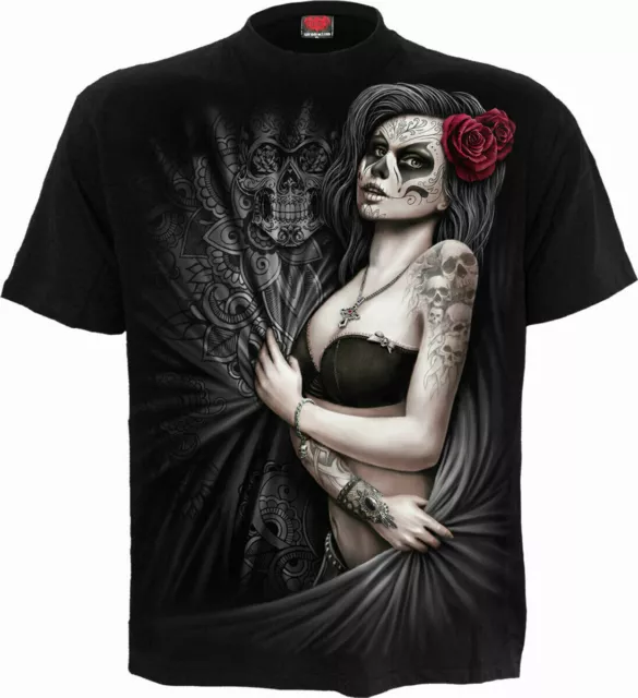 Spiral Direct DEAD LOVE Men's Tattoo/Sugar Skull/Mexican/Biker/T Shirt/Clothing