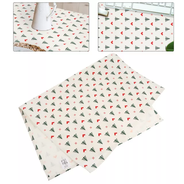 White Cotton Christmas Tea Towel Printed Napkin Tablecloths