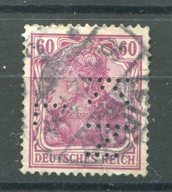 Deutschland Empire, 1905-11, Briefmarke Gelocht N°90, Art E, Entwertet, Perfin