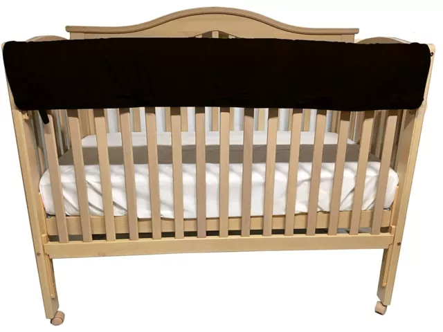 Baby Doll Bedding Solid Big Crib Rail Cover, Chocolate