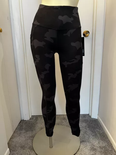 90 Degree By Reflex Womens Leggings Size XS Black Camo Combo Ankle High Rise