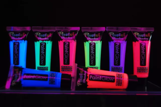 PaintGlow .44oz UV Blacklight Reactive Pastel Face and Body Paint- Fast USA Ship