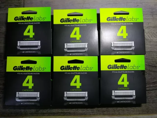 Gillette Labs 4 - 6 paquetes - 24 cartuchos en total - lote juego de maquinillas de afeitar