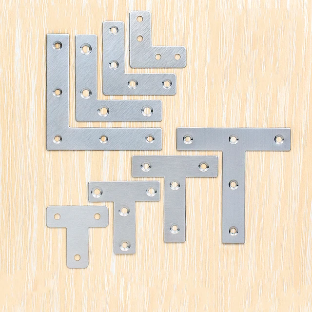 Stainless Steel L T Shaped Right Angle Corner Brace Joint Bracket Plate Support