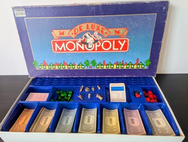 Monopoly Luxe édition Cuir - Pions Et Maisons En Bois - Complet - Occasion