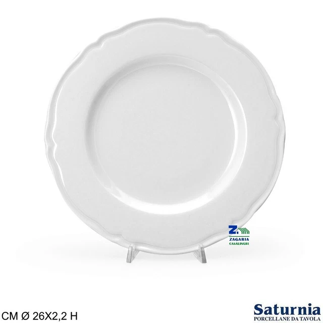 Saturnia Servizio 6 Piatti Fondi Porcellana Bianca - Serie Roma, Diametro 20.5 Cm, Made In Italy - Foto 8