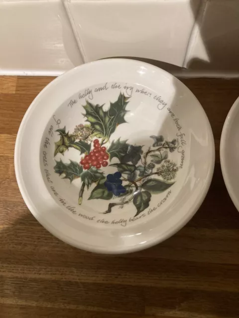 Portmeirion - The Holly & The Ivy - Oatmeal/Cereal Bowls X2- BRAND NEW.17cm 2