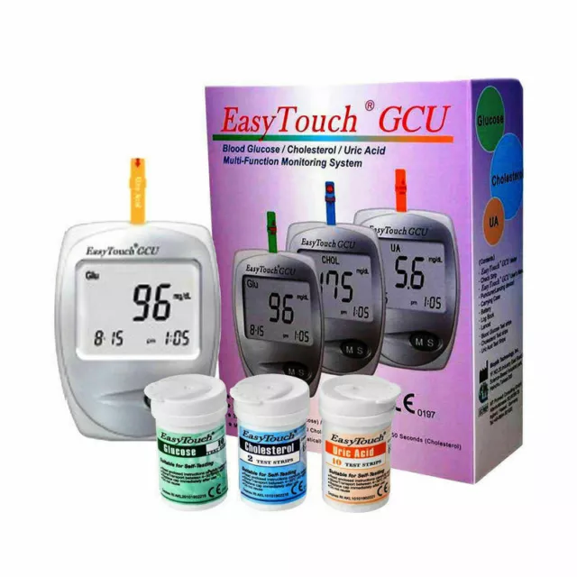 EasyTouch Easy Touch GCU Glucose Cholesterol Uric Acid Test 3 in 1 Monitoring