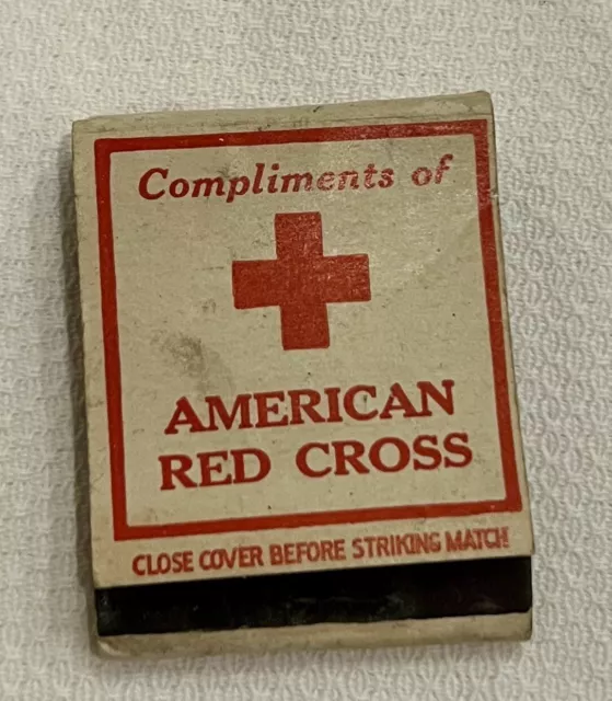 Original WW2 40s Vintage American Red Cross Matches Souvenir