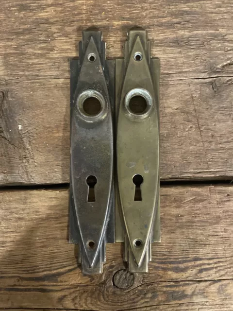 🏅PAIR Antique/Vintage Ornate Back Plates, Victorian, Art Deco, Door Hardware