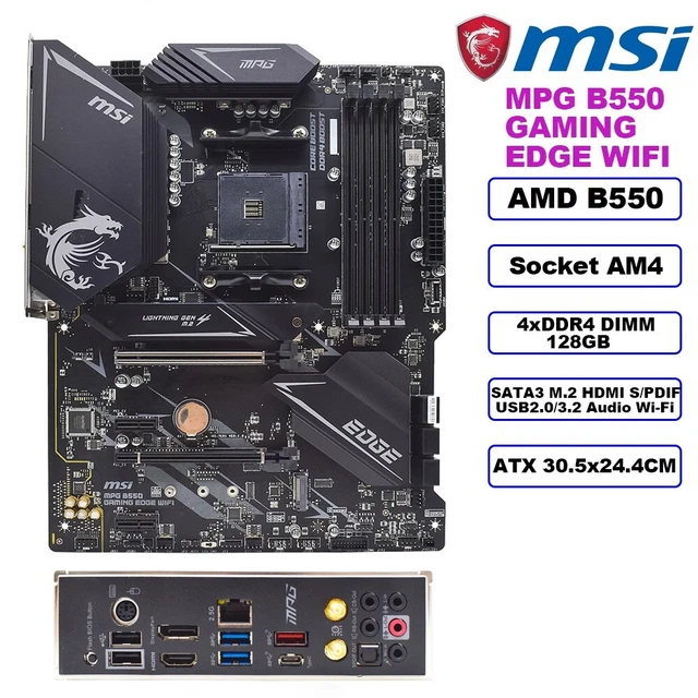 MSI MPG B550 GAMING EDGE WIFI Motherboard ATX AMD B550 AM4 DDR4 SATA3