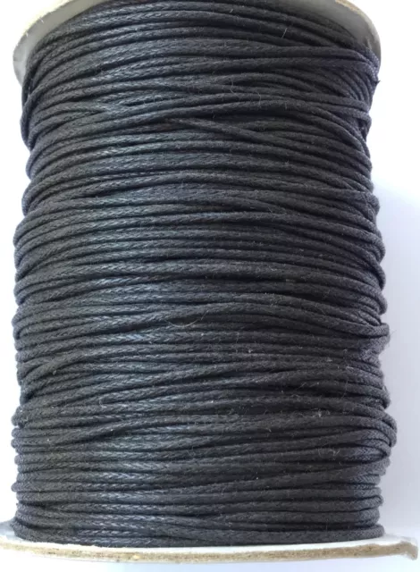 10 Yards Genuine Black Natural Round Cotton Waxed Cord-Jewelry Supplies