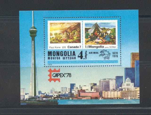 Mongolia 1978 CAPEX/Red Indian/TENTS m/s ref:n11663