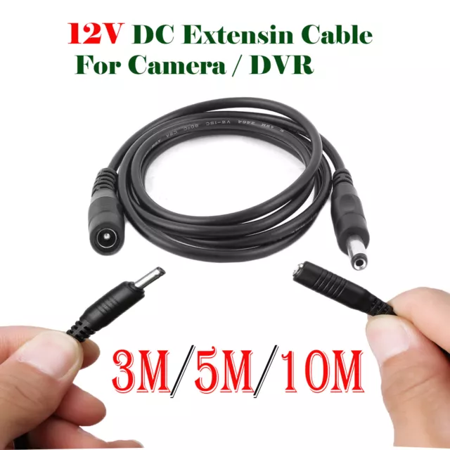 3M 5M 10M Meter 12V DC Extension Cable Wire CCTV Security Cameras/DVR Lead