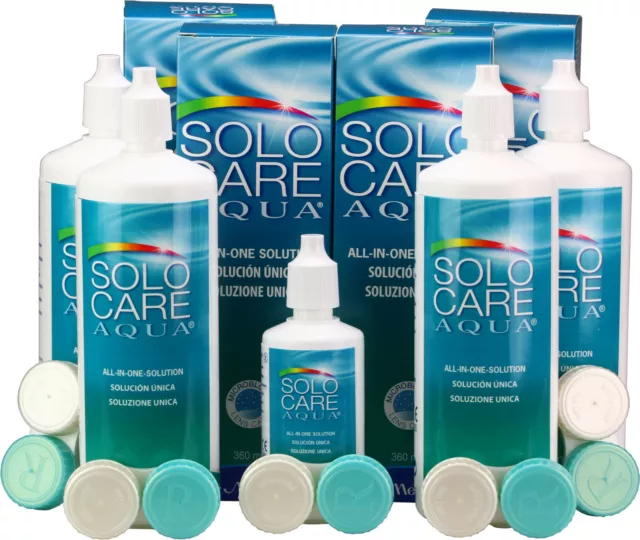 Solo-Care AQUA 4x 360ml + 90ml GRATIS für weiche Kontaktlinsen (1l=29.85€)