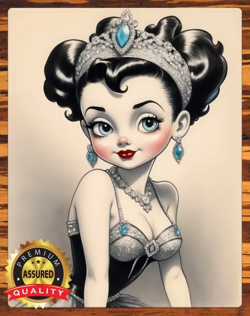 Betty Boop - Showgirl Sketch Drawing - 1950s - Metal Sign 11 x 14