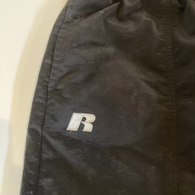 RUSSELL ATHLETIC TRACK Pants Mens Size XL Black Ankle Zip Lined ...