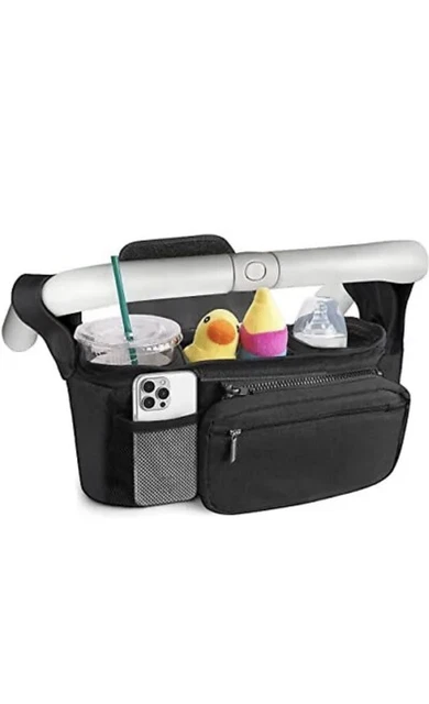 Organizador de cochecito de bebé EASYFUN con 2 portavasos aislados desmontables