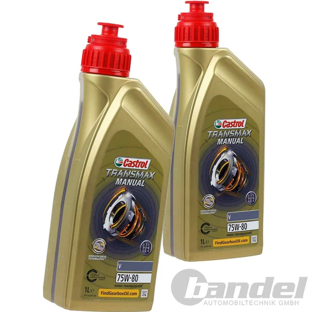 2x1L CASTROL TRANSMAX V 75W-80 GL-4 OLIO CAMBIO CAMBIO 5&6 MARCE per VW
