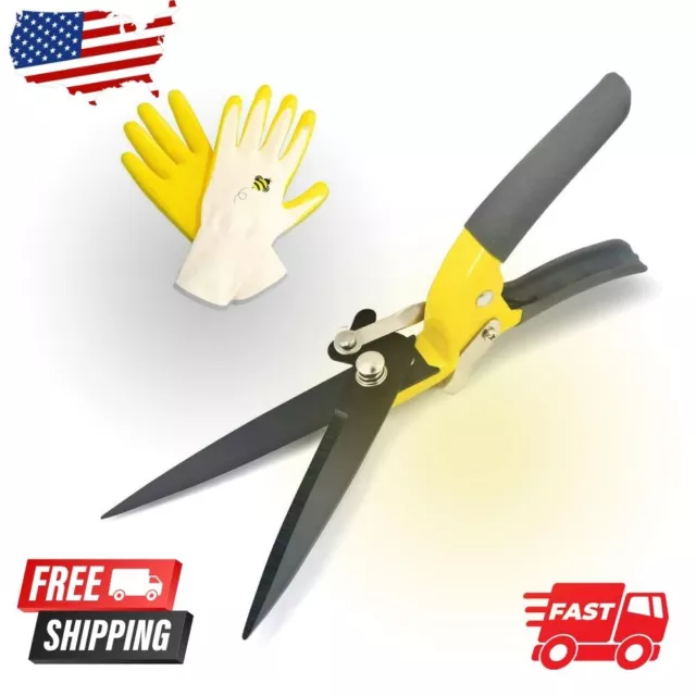 Hand Grass Shears Garden Lawn Trimmer Outdoor Garden Hand Tool + Gloves