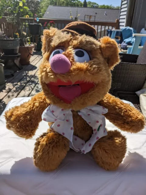 Vintage Jim Henson Muppets Fozzie Bear Plush Doll Sitting Plush Henson Large 14"