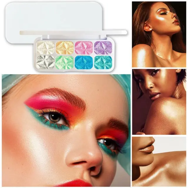 8 Colors Beauty Highlighter Palette Makeup Face Contour Ma Powder Bronzer P6V6