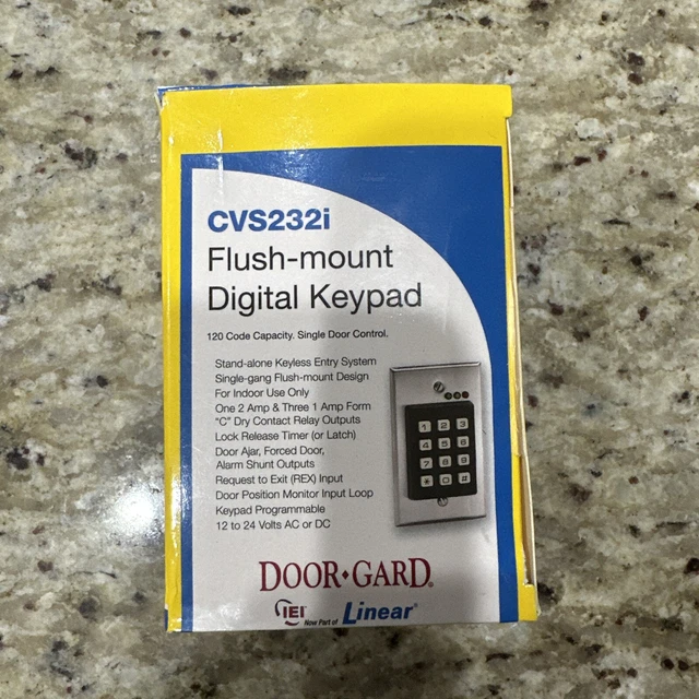 Linear 232i Flush Mount Digital Keypad 12 To 24 Volts AC or DC 0-213111 120 Code