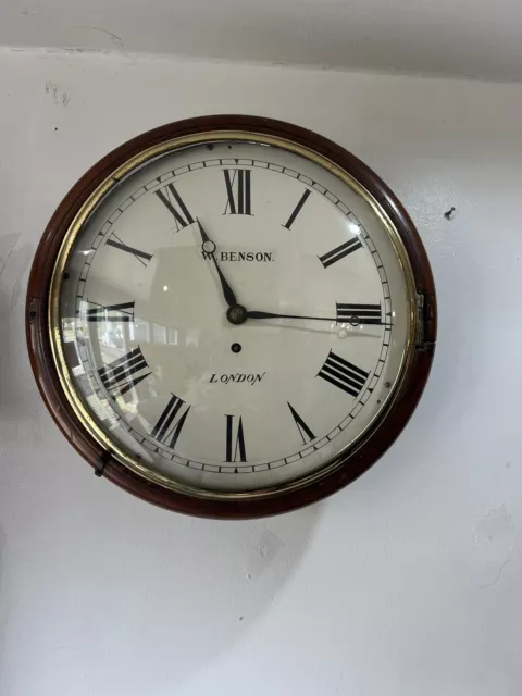 Antique Fusee Wall Clock Signed W Benson London Fully Working Order 2