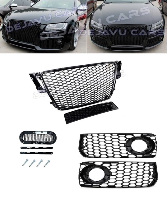 Grille Nid D'Abeille Universelle ABS 104x34 Cm – Tuning Pare-Choc Prise D'Air, Look Racing Noir