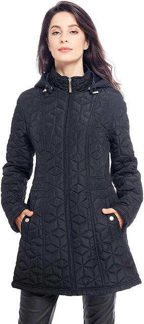 Womens Diamond Quilted Jacket Lightweight Padding Coat with Pockets, Regular and