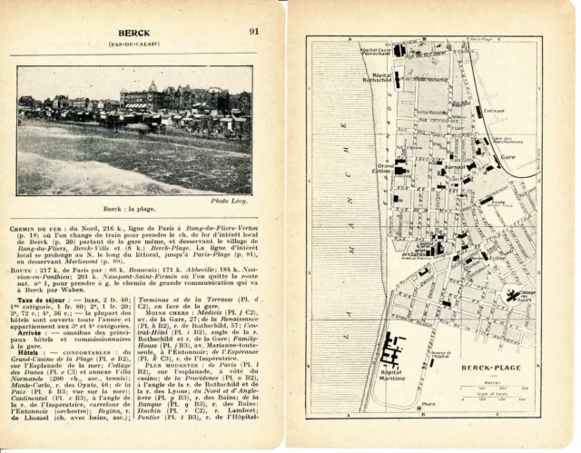80 BERCK-SUR-MER 1927 photo, map + guide (6pcs) beach hotels Kursaal ...