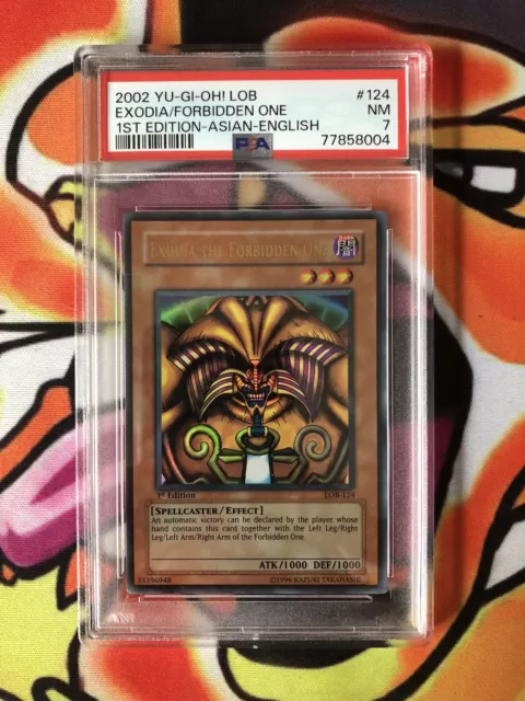 Exodia The Forbidden One LOB Yugioh Card 1st ED Asian Holo LOB-124 PSA NM 7