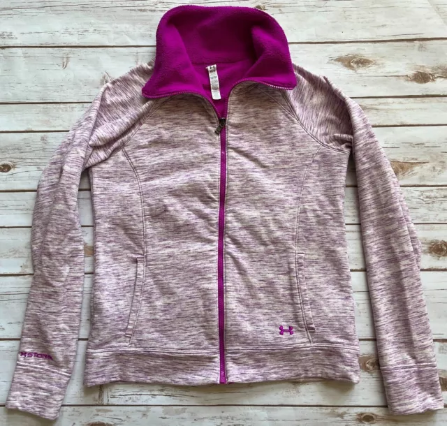 Under Armour Storm Sherpa Lined Coldgear Full Zip Jacket Pink Purple Womens M
