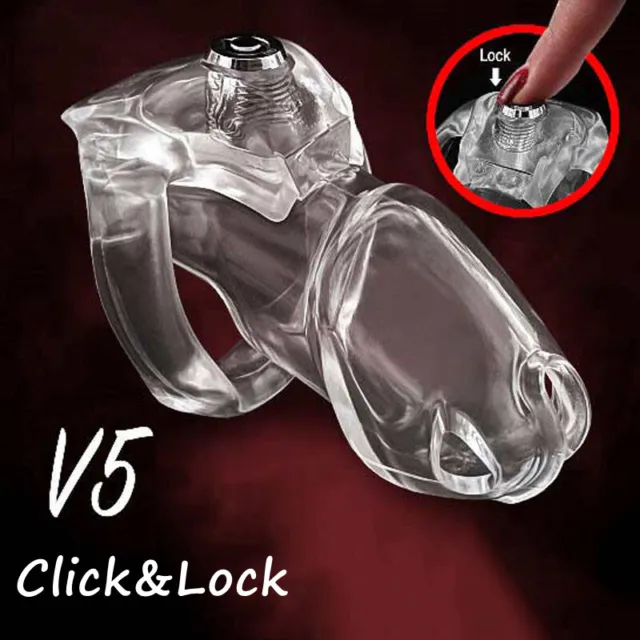 2022 New HT-V5 Click&Lock Padlock Male Chastity Device Set Bondage Belt Toys