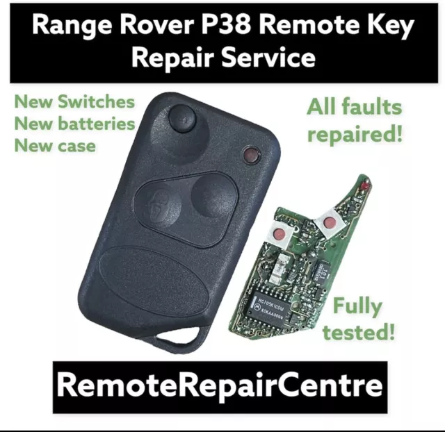 Key Repair Service - Land Rover Range Rover P38 2 Button Fob Fix Case Battery