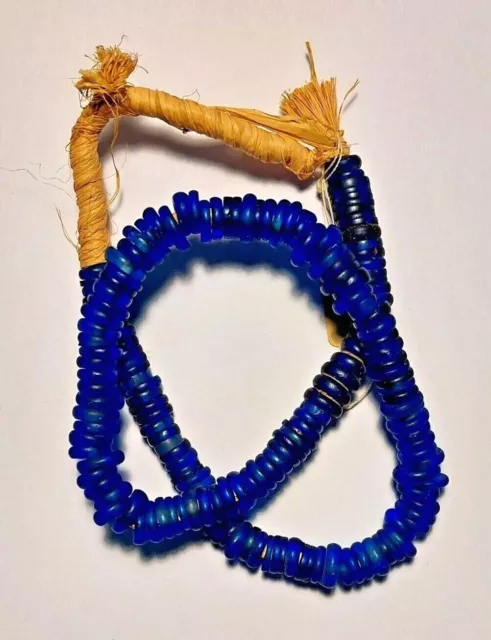 Dutch Dogon cobalt Glass Donuts Trade Beads Strand