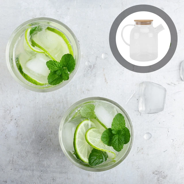 Carafe En Acrylique Transparent 1,2L Avec Couvercle - Pour Eau, Cocktails, Décoration De Table - 4