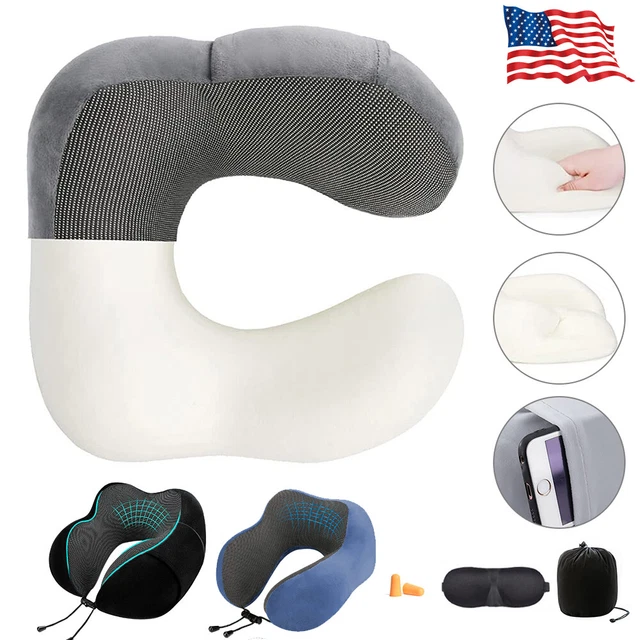 Memory Foam U-Shaped Travel Pillow Neck Support Head Rest Plane Car Soft Cushion