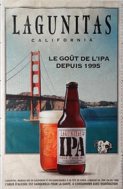 Affiche Publicitaire Roulée bière LAGUNITAS 120x175 Cm