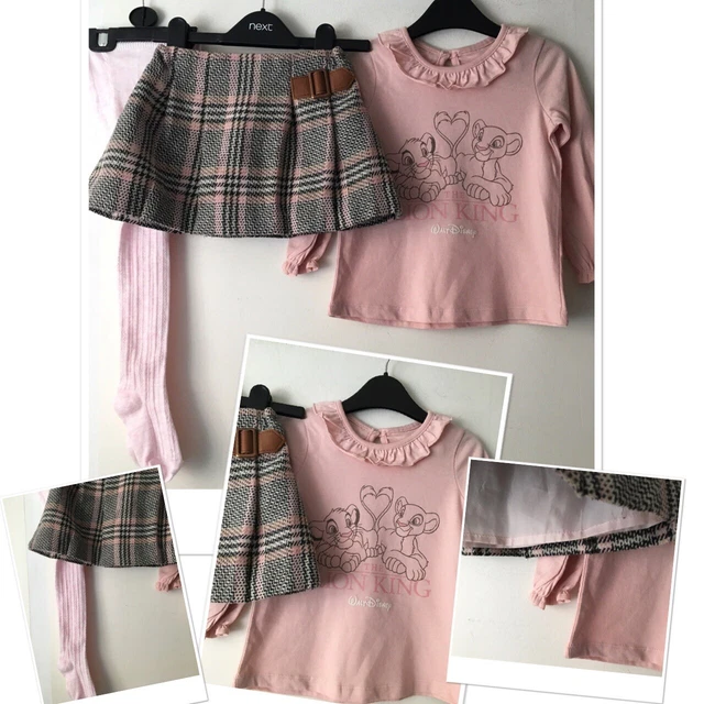 Next baby girls Skirt exc u  & New Disney lion king top& New Tights 12-18 Months