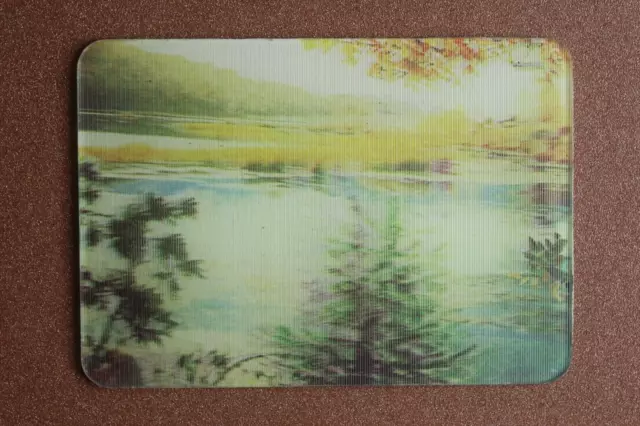 3D Stereo lenticular USSR Pocket Calendar 1987 Russian yellow Autumn Landscape❄️