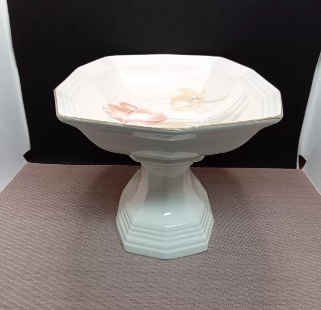 Vtg Mikasa 'Dutch Garden' Compote #F4008 For The Continental Ivory Collection 2