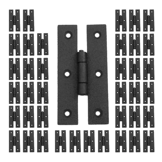 Cabinet Hinge Black Wrought Iron Hinge H Flush 3'' H Pack of 40