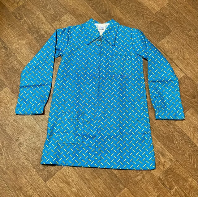 1970s Vintage Childrens Deadstock Zipped Tunic Dress Teal Age 6-8 Retro Unique